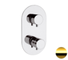 Remer Minimal Thermo NT92DO Смеситель для ванны/душа термостат на 2 потока скрытый монтаж (скрытая часть в комплекте), цвет: золото