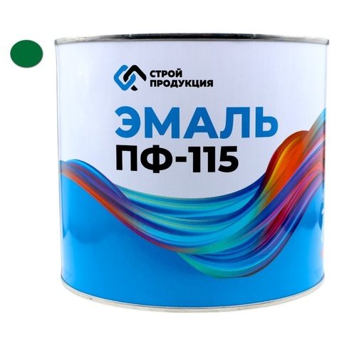Краска эмаль ПФ-115 ЗЕЛЕНАЯ (банка 2,5 кг, 1.79л.) ГОСТ