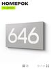 Номер на дверь 646, табличка на дверь для офиса, квартиры, кабинета, аудитории, склада, серая 120х70 мм, Айдентика Технолоджи