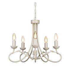 Золотая классическая люстра на 5 ламп Elstead Olivia OV5-IVORY-GOLD, E14, в гостиную
