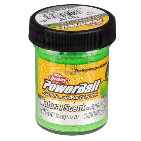 ПАСТА Berkley Natural Scent Glitter Trout Bait 50G Apple Jack BGTAJ2 (Яблоко) зелёный с блёстками 6шт/уп
