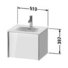 Duravit XViu XV40310B222 Тумба подвесная 510x420х397мм под раковину # 234453, 1 выдвижное отделение, цвет: белый глянцевый