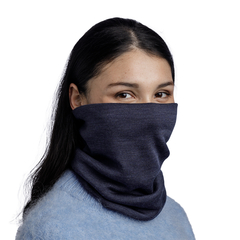 Теплый шерстяной шарф-труба Buff Merino Heavyweight Solid Night Blue - 2