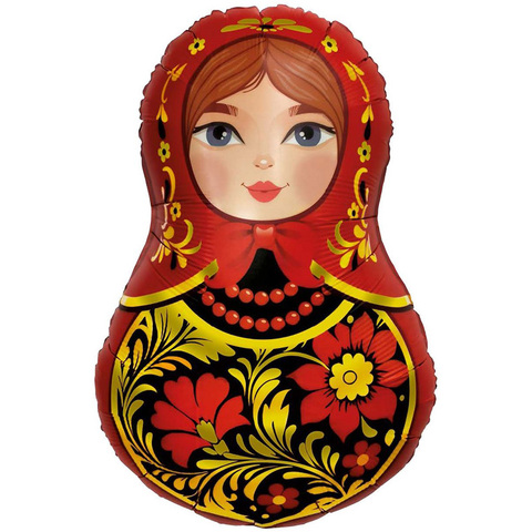 Шар Аг Фигура, Матрешка, Красный/Золото, 32