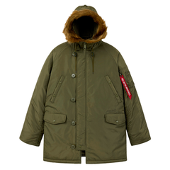 Парка Alpha Industries N-3B Logo Oxford Parka Olive Green (Зеленая)
