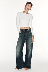 ZARA ДЖИНСЫ TRF EXTRA WIDE-LEG С ВЫСОКОЙ ПОСАДКОЙ, СИНИЙ
