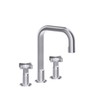 Gessi Inciso 58113#149 Смеситель для раковины на 3 отверстия с донным клапаном, излив 160мм, h=240мм, цвет: finox