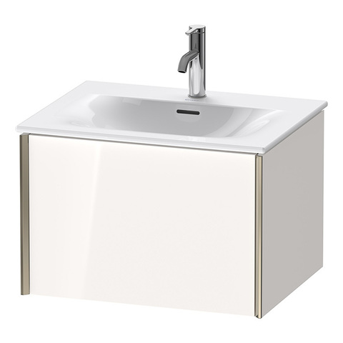 Duravit XViu XV40320B122 Тумба подвесная 610x800x480мм, для раковины #234463, 1 ящик, цвет: белый глянцевый/champagne matt