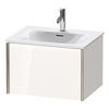 Duravit XViu XV40320B122 Тумба подвесная 610x800x480мм, для раковины #234463, 1 ящик, цвет: белый глянцевый/champagne matt