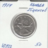 V0922 1974 Канада 25 центов