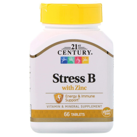 21st Century, Stress B с цинком, 66 таблеток