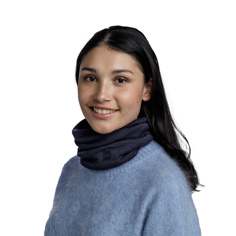 Картинка шарф-труба Buff Wool heavyweight Solid Night Blue - 3