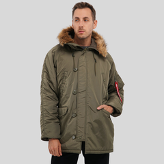 Парка Alpha Industries N-3B Logo Oxford Parka Olive Green (Зеленая)