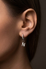 Подвеска буква N из серебра