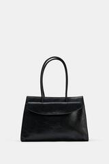 ZARA СУМКА С ПЛЕЧЕВЫМ РЕМНЕМ И КЛАПАНОМ, ЧЕРНЫЙ