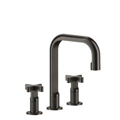 Gessi Inciso 58113#299 Смеситель для раковины на 3 отверстия с донным клапаном, излив 160мм, h=240мм, цвет: nero XL фото