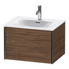 Duravit XViu XV40320B221 Тумба подвесная 610x800x480мм, для раковины #234463, 1 ящик, цвет: walnut dark/черный матовый