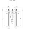 Gessi Inciso 58113#299 Смеситель для раковины на 3 отверстия с донным клапаном, излив 160мм, h=240мм, цвет: nero XL