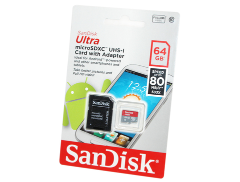 Карта памяти SanDisk microSDXC 64 Gb UHS-I Ultra Class10 (80MB) Карта памяти SanDisk microSDXC 64 Gb UHS-I Ultra Class10 (80MB)