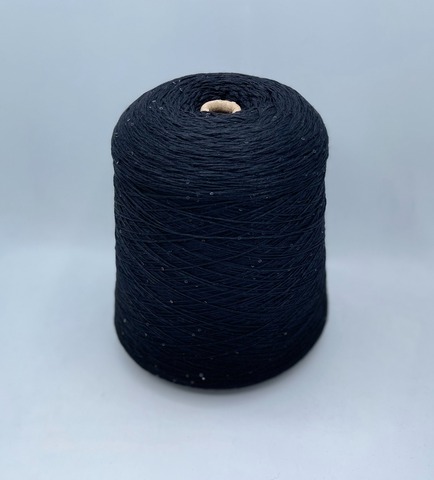 Бобинная пряжа (пр.Италия).art-Merino paillettes 380м/100гр, 96% меринос, 4% Пайетки(3мм)(полиэстер), цвет-Черный+черная пайетка, арт.30659