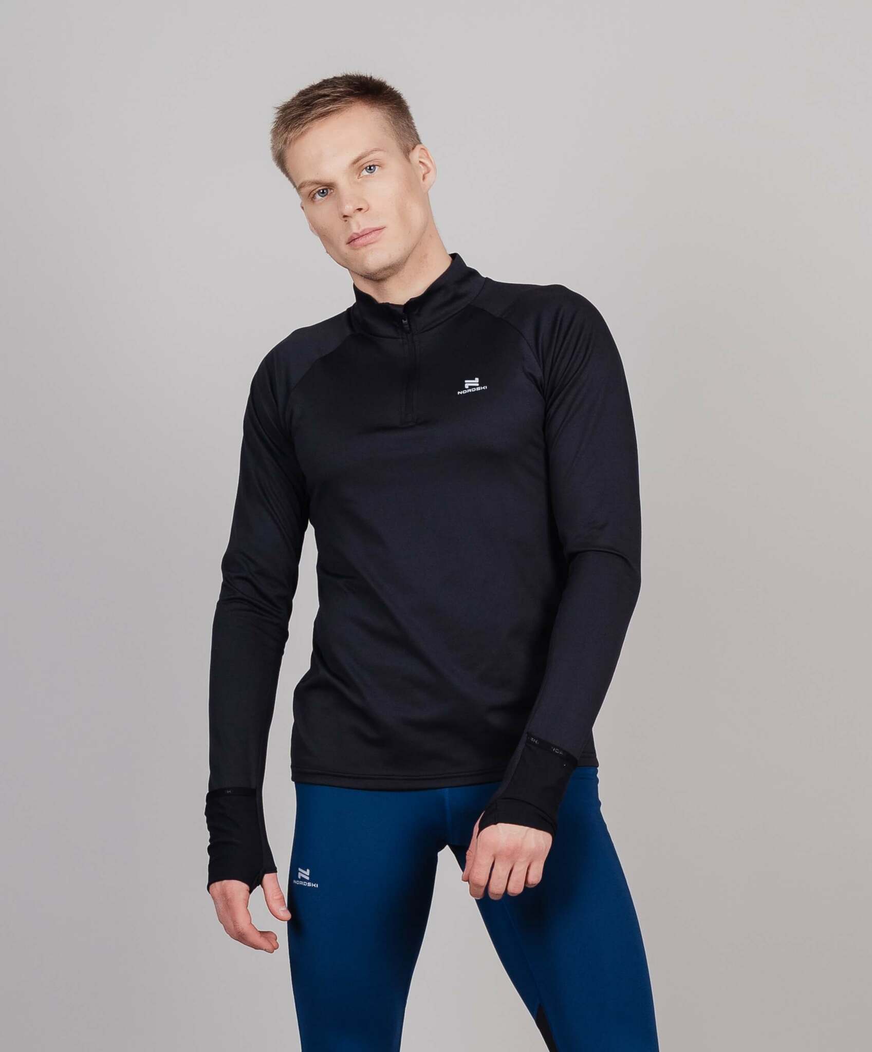 Мужской лонгслив для тренировок Nordski Pro Hand black