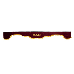 Ламбрекен MAN (флок, бордовый, желтые шарики) 230см