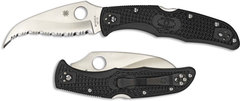 Фото Складной нож серрейтор Spyderco Matriarch 2 Lockback, сталь VG-10, рукоять FRN, черный