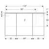Geberit Option Plus 500.592.00.1 Зеркальный шкаф с подсветкой, три двери, 120x70x17.2см