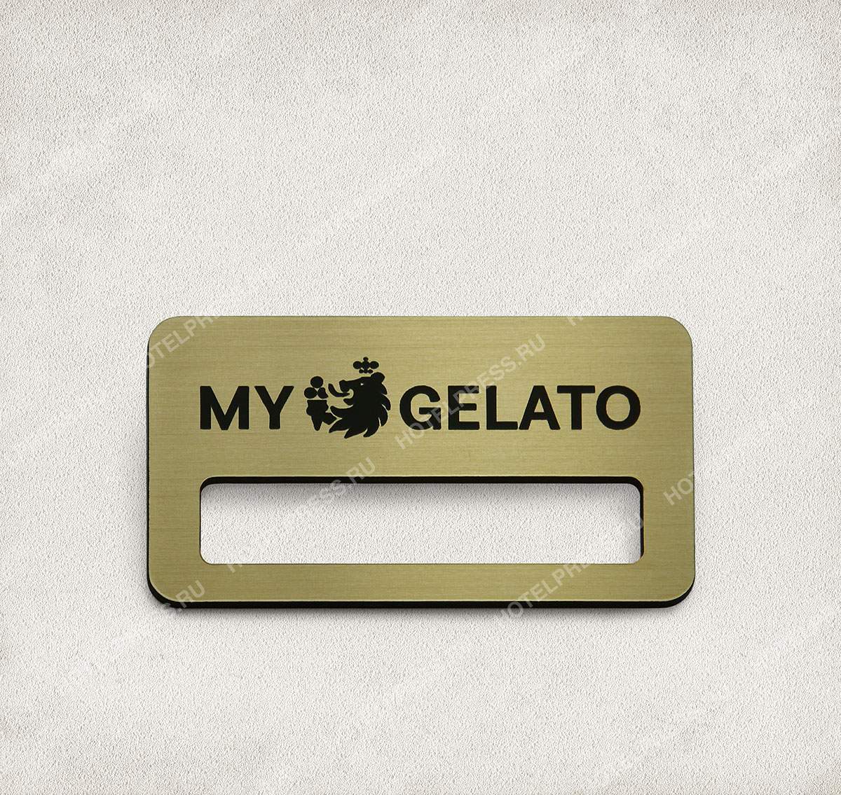 Бейдж из пластика компании MY GELATO