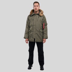 Парка Alpha Industries N-3B Logo Oxford Parka Olive Green (Зеленая)