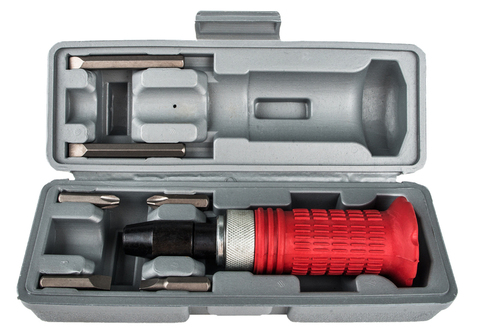 Отвертка ударно-поворотная 1/2" с битами 6шт, пластиковый кейс, CrV Sturm!
