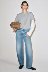 ZARA ДЖИНСЫ CURVED STRAIGHT СО СРЕДНЕЙ ПОСАДКОЙ — ZW COLLECTION, ВЫЦВЕТШИЙ СИНИЙ