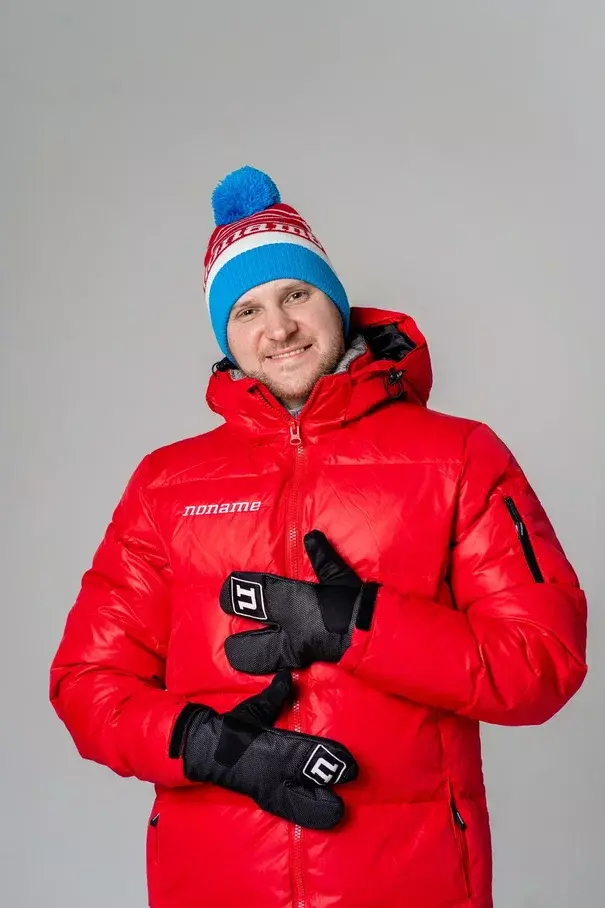 Вязаная шапка Noname Original Beanie red-blue - 3