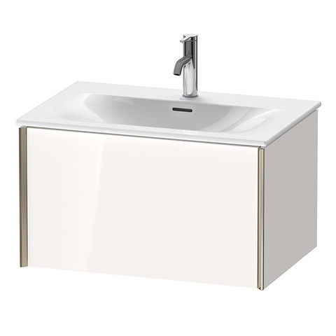 Duravit XViu XV40330B122 Тумба подвесная 610x800x480мм, для раковины #234473, 1 ящик, цвет: белый глянцевый/champagne matt