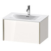 Duravit XViu XV40330B122 Тумба подвесная 610x800x480мм, для раковины #234473, 1 ящик, цвет: белый глянцевый/champagne matt
