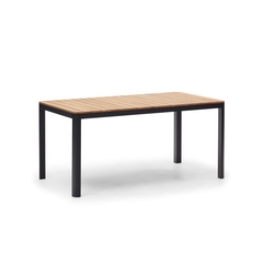 Bona Уличный стол из алюминия в белой отделке и тикового дерева 160 x 90 см