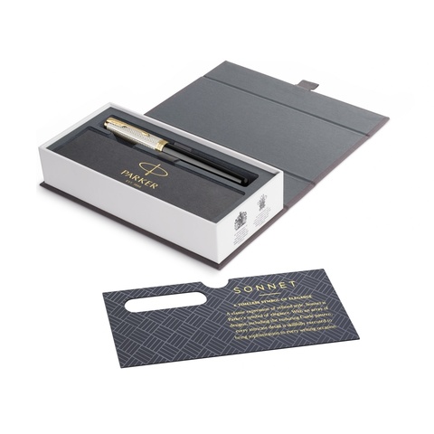 Ручка-роллер Parker Sonnet Royal Fougère SE19 Black & Chiselled Silver GT (2102303)