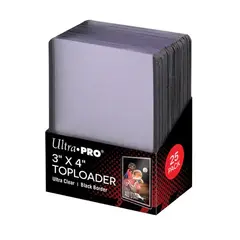 Ultra Pro - Жесткие прозрачные протекторы (toploader) 25 штук с черным бортом