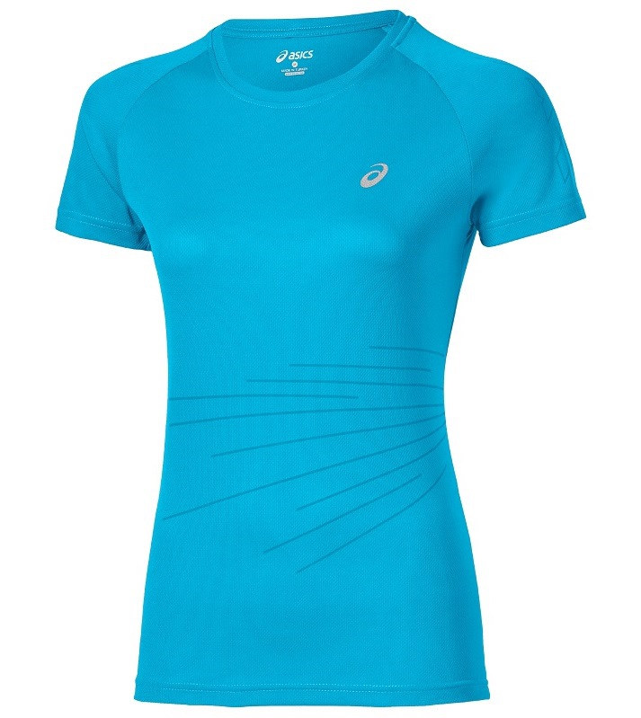Футболка Asics LiteShow Graphic Top SS женская голубая - 3