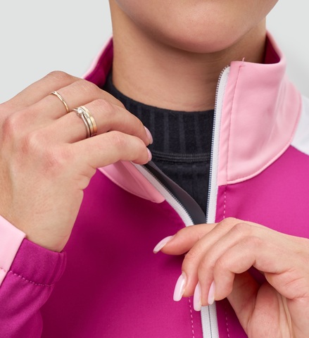 Женская тренировочная лыжная куртка Nordski Pro 2.0 white-candy pink-fuchsia