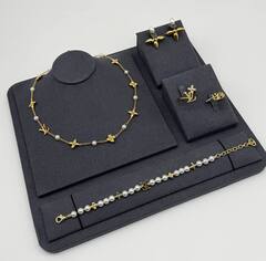 Колье-чокер LV с подвесками лого+жемчуг коллекция Louisette Signature lux
