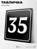 Адресная табличка с номером дома 35, на фасад и забор, черная, 25х25 см, Айдентика Технолоджи