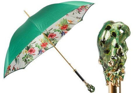 Зонт-трость Pasotti - Tropical Umbrella with Frog Handle, Италия.