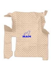 Ковры MAN TGX (автомат, механика) (экокожа, бежевый, бежевый кант, синяя вышивка)