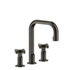 Gessi Inciso 58114#299 Смеситель для раковины на 3 отверстия без донного клапана, излив 160мм, h=240мм, цвет: nero XL