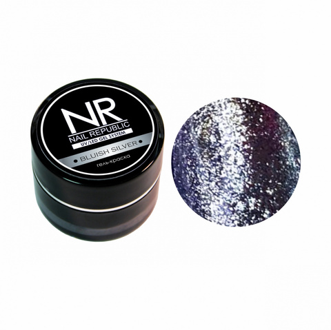 NR Гель-краска мерцающая №6, Bluish Silver (7 гр)
