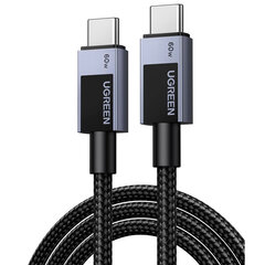 Кабель  UGREEN L524 (55775) USB-C to USB-C PD 3A Fast Charging Braided Date Cable, 2м, серый космос