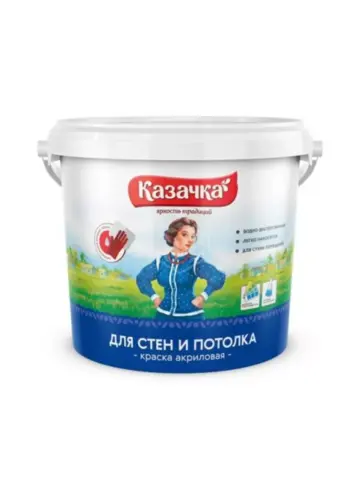 Краска ВД-АК для стен и потолков 6,5кг Казачка