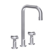 Gessi Inciso 58115#149 Смеситель для раковины на 3 отверстия с донным клапаном, излив 160мм, h=314мм, цвет: finox