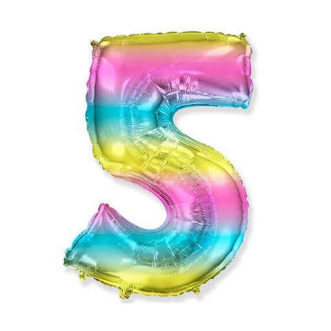 Цифра "5" Радуга